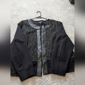Liz Claiborne Black Jacket with Leather Accents